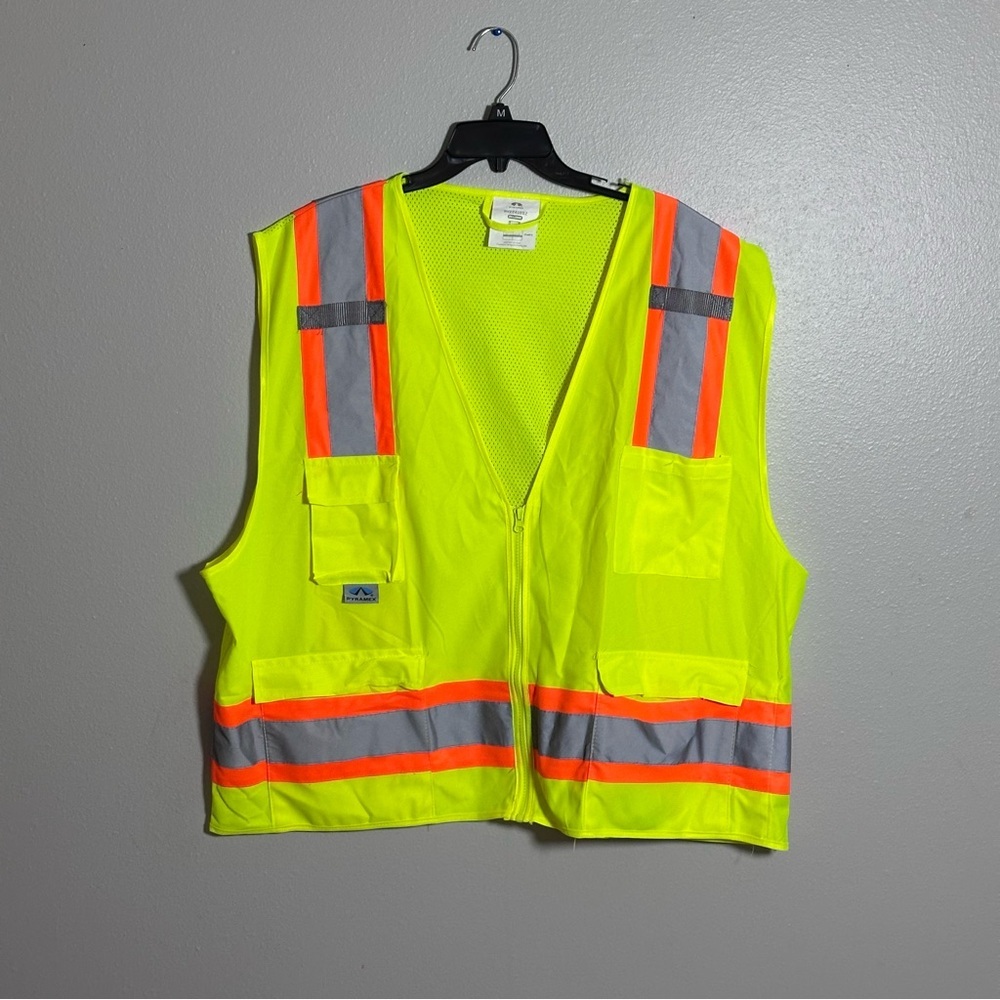 Pyramex Men Neon Yellow Safety Vest Reflective Sleeveless size 2XL‎